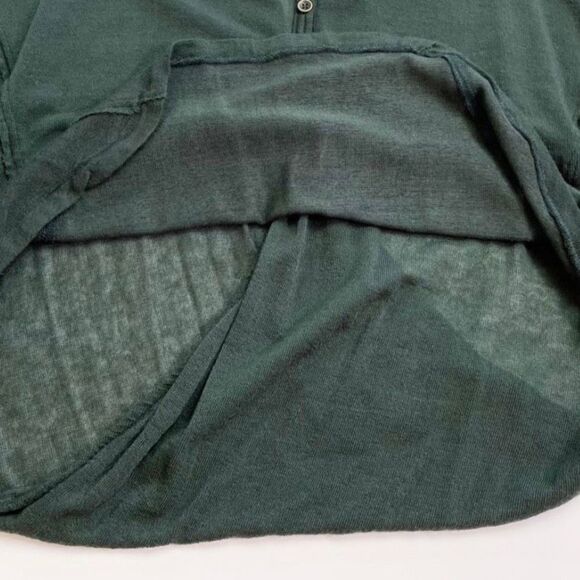 We The Free People Henley Keyhole Open Back Top Long Sleeve Deep Green XS NWOT - Picture 6 of 8